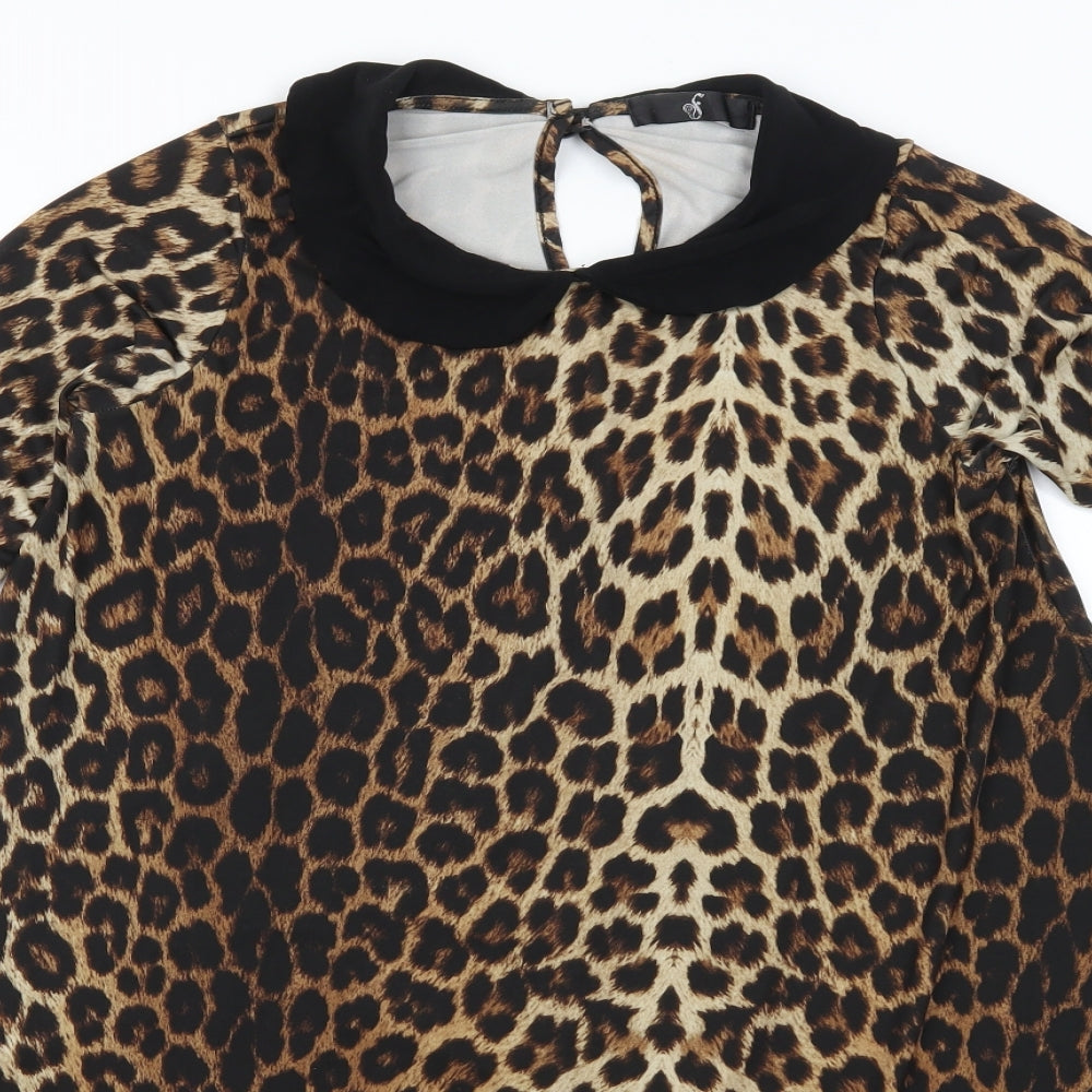 Fearne Cotton Womens Brown Animal Print  A-Line  Size 10