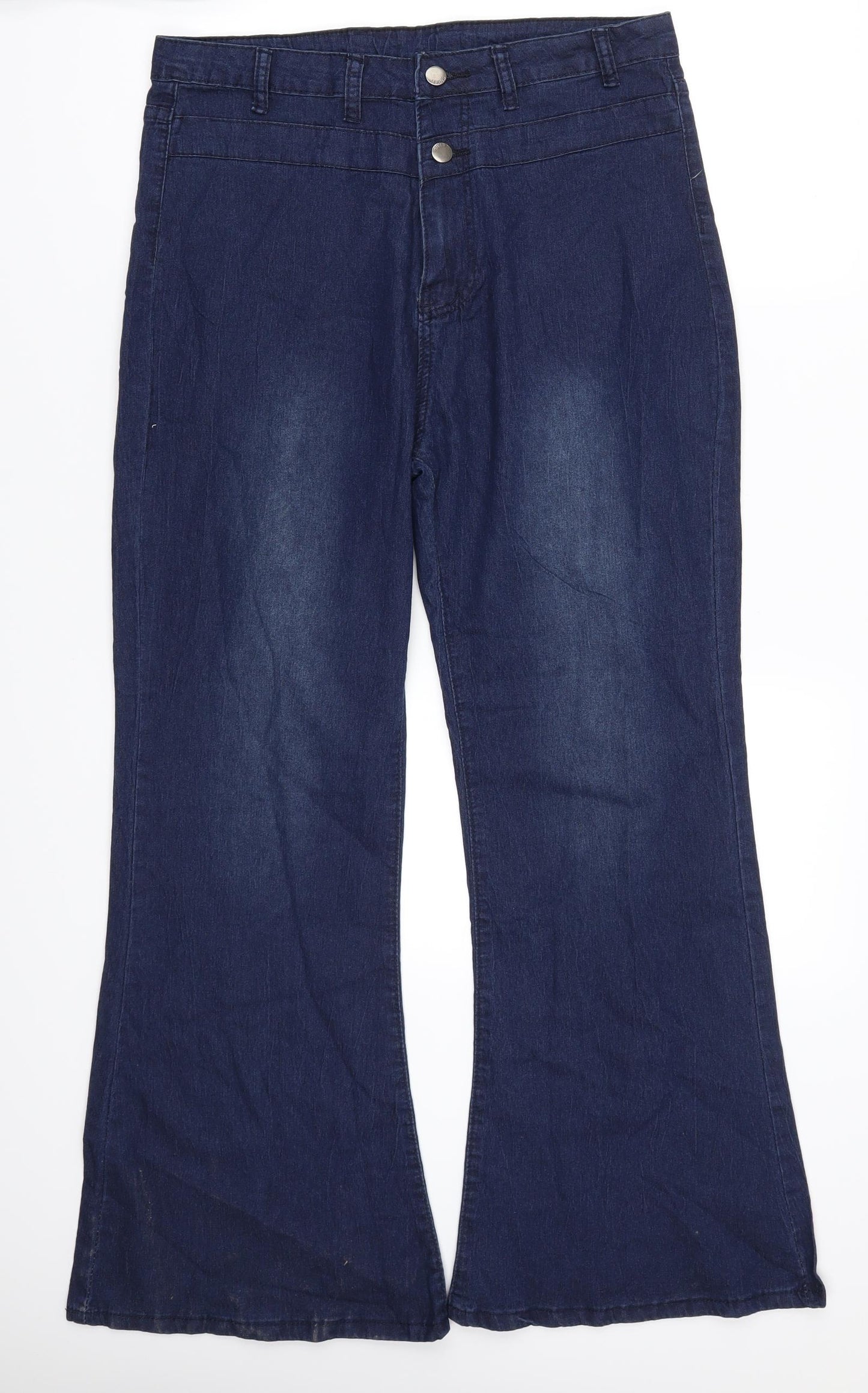 Preworn Womens Blue  Denim Bootcut Jeans Size 34 in L28 in