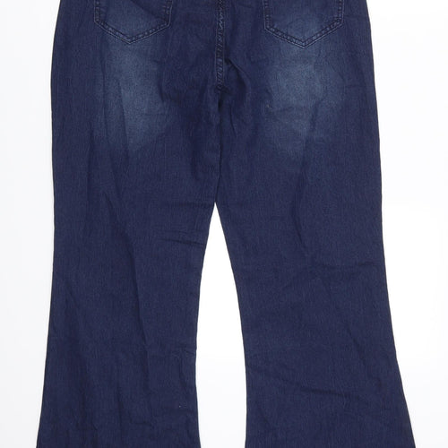Preworn Womens Blue  Denim Bootcut Jeans Size 34 in L28 in