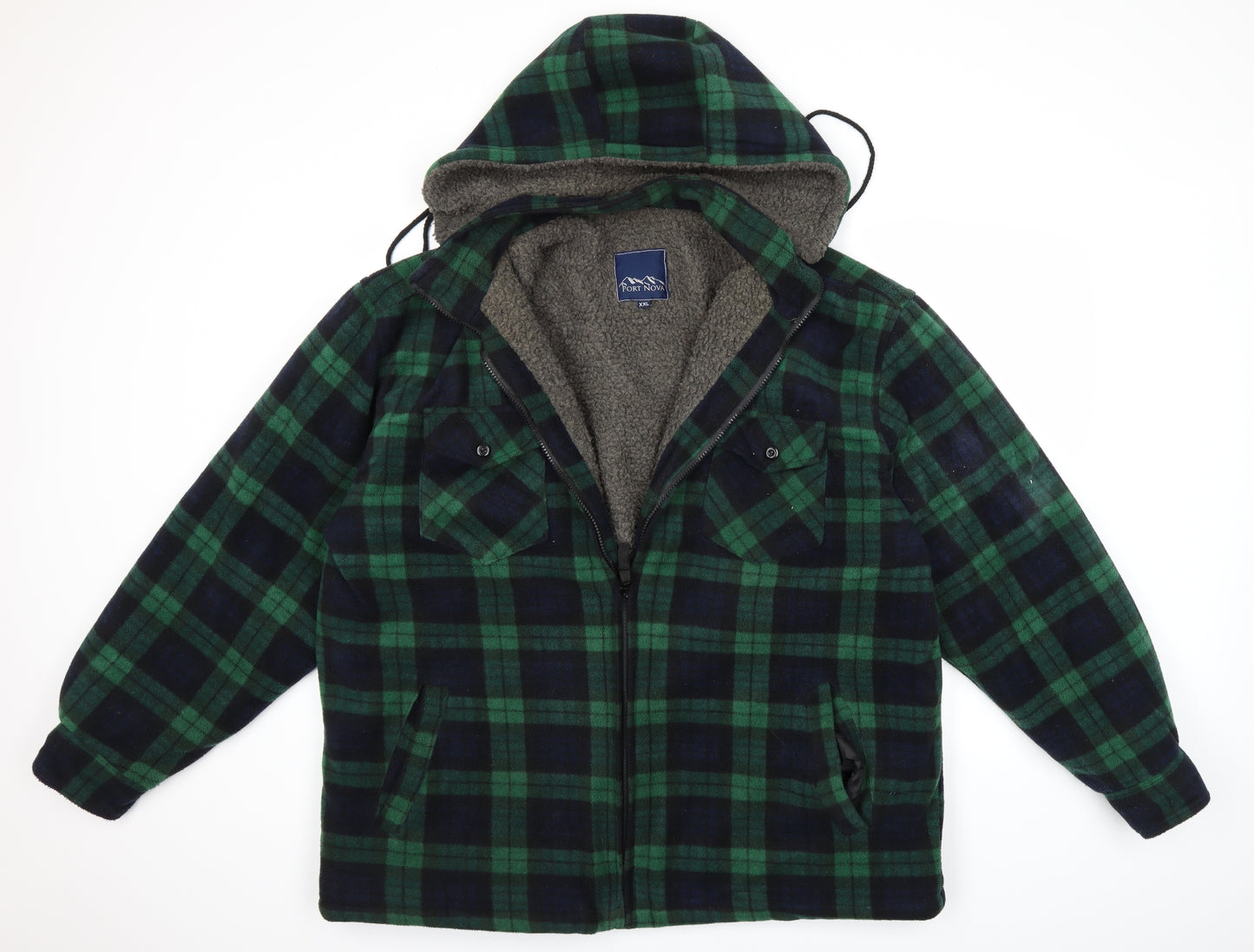Port nova Mens Green Check  Jacket Coat Size 2XL