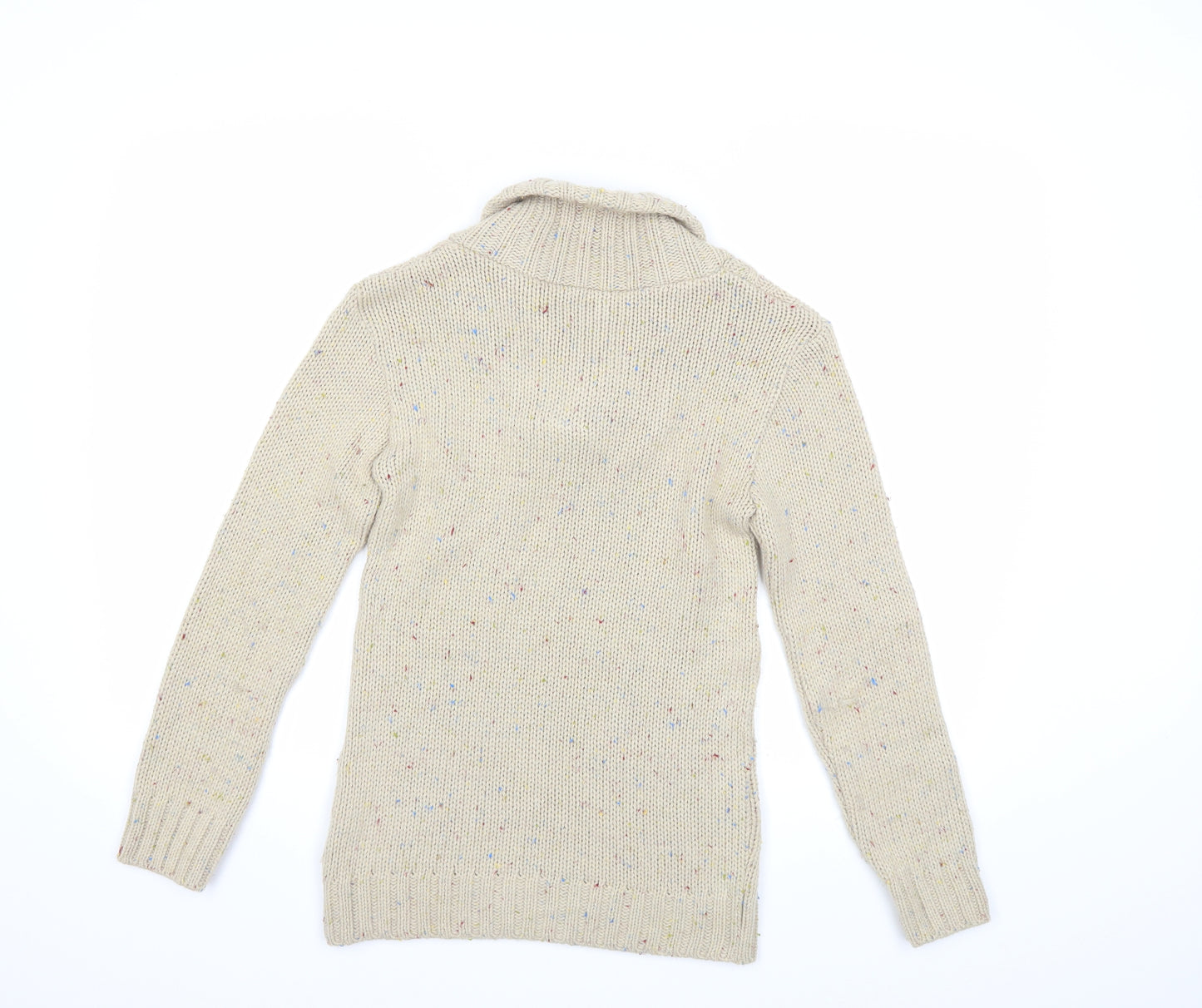 Flip Back Boys Beige  Knit Pullover Jumper Size 13-14 Years