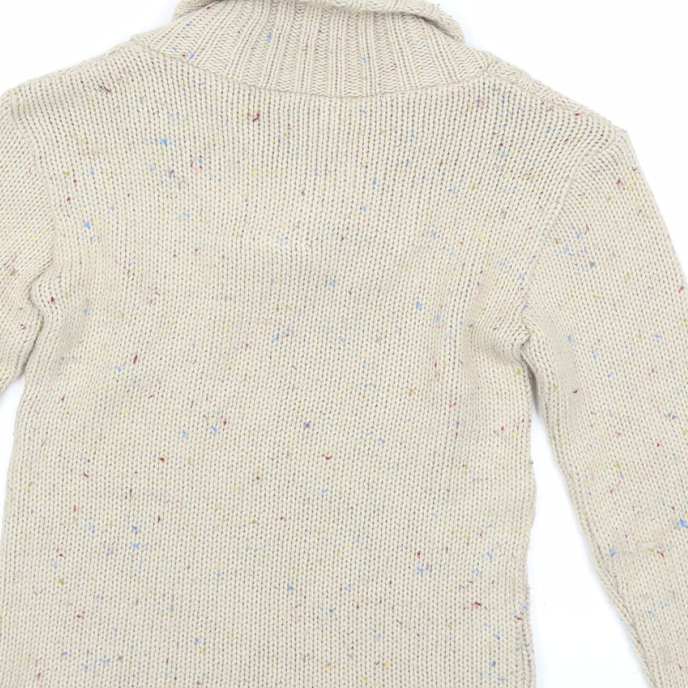 Flip Back Boys Beige  Knit Pullover Jumper Size 13-14 Years