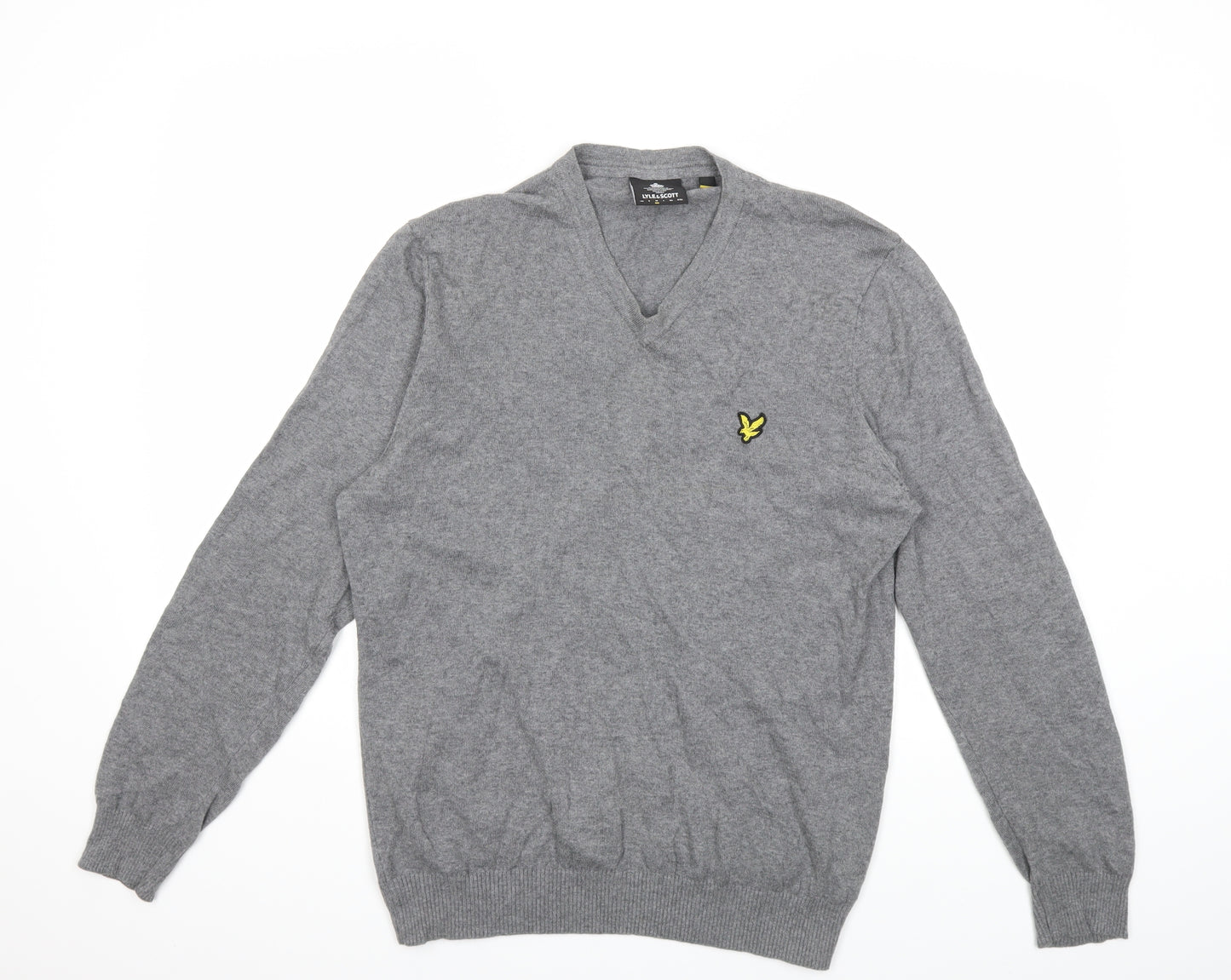 Lyle & Scott Mens Grey  Knit Pullover Jumper Size M