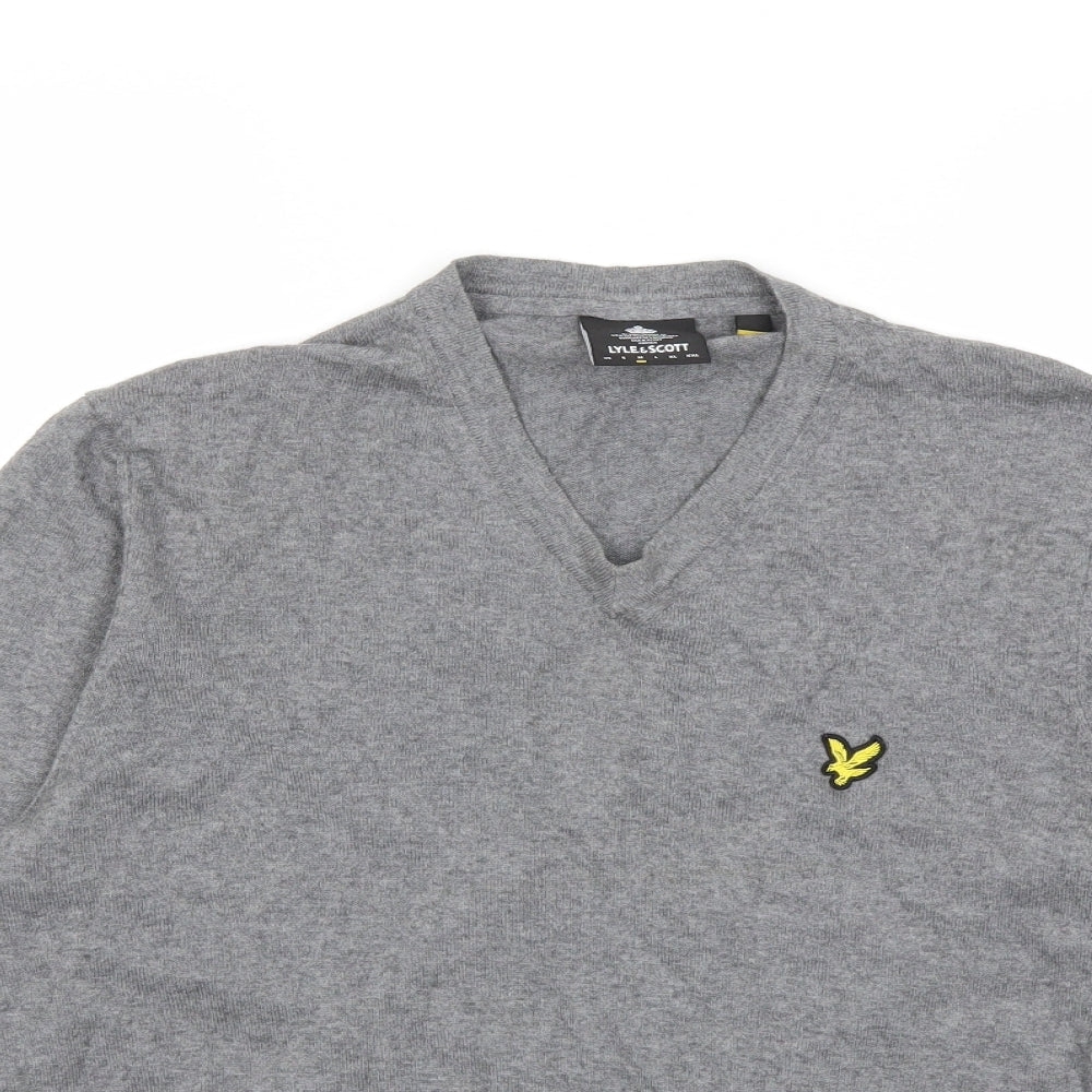 Lyle & Scott Mens Grey  Knit Pullover Jumper Size M