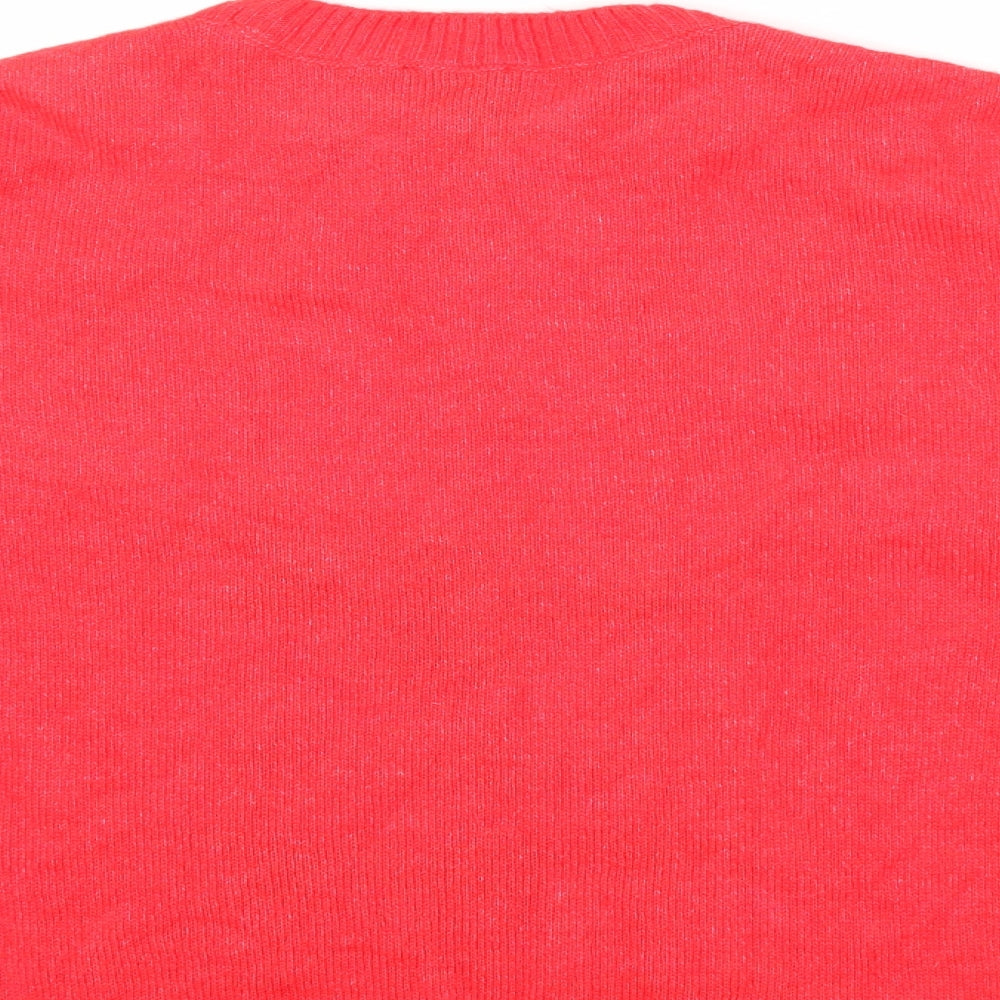 New Look Womens Red  Knit Pullover Jumper Size M