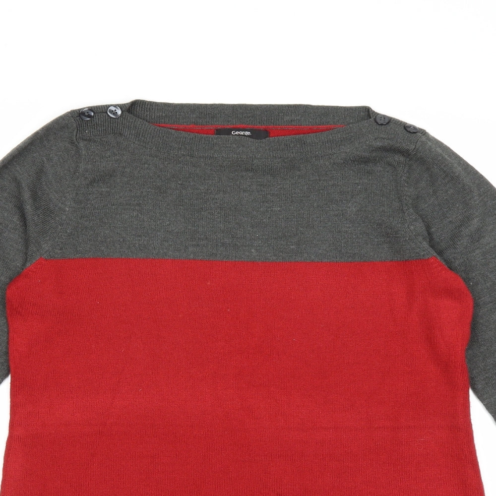 George Womens Red  Knit Jumper Dress  Size 14