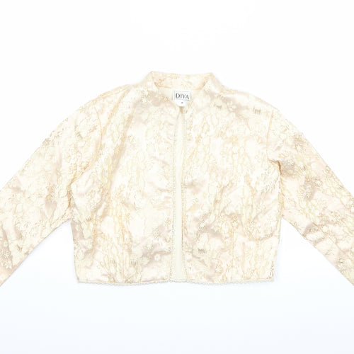 DIYA Womens Gold Floral  Jacket  Size M