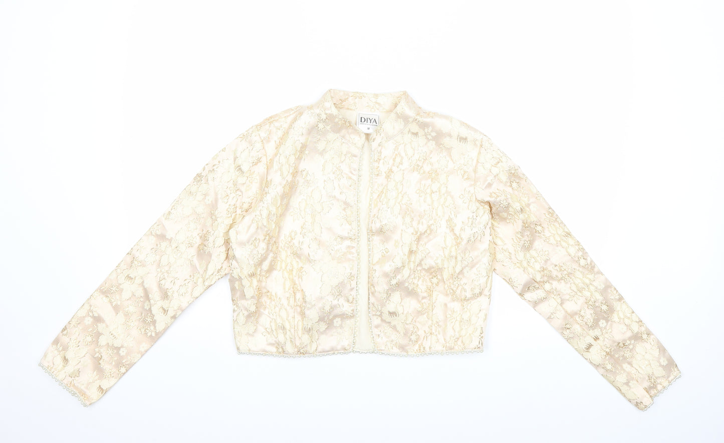 DIYA Womens Gold Floral  Jacket  Size M