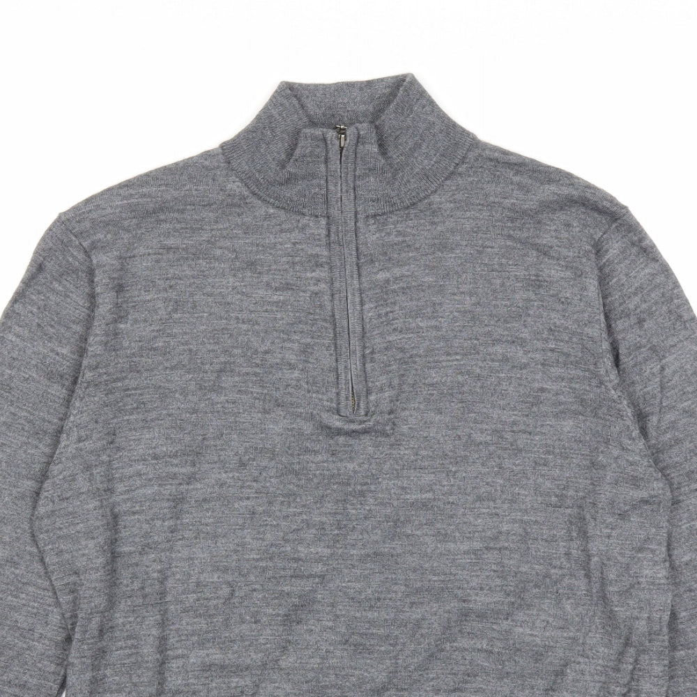 Savile Row Mens Grey  Knit Pullover Jumper Size M