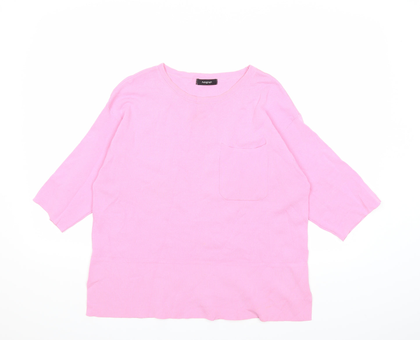 Marks and Spencer Womens Pink  Knit Pullover Jumper Size 14