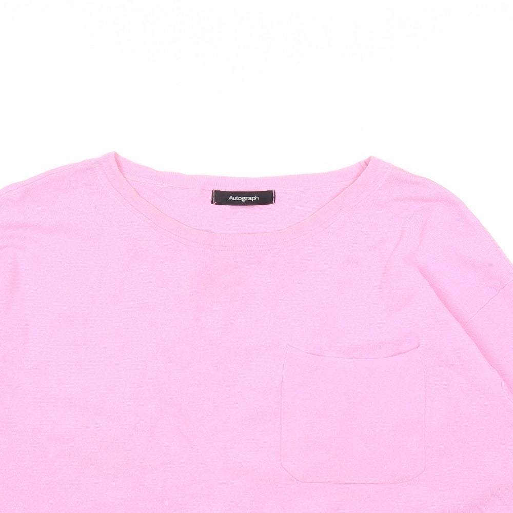 Marks and Spencer Womens Pink  Knit Pullover Jumper Size 14