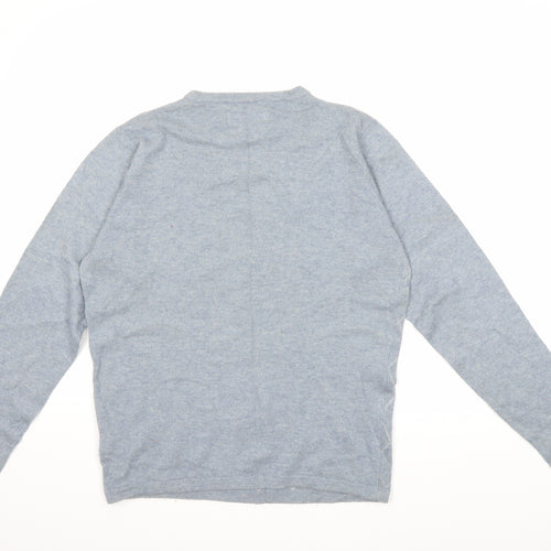 NEXT Mens Blue Check Knit Pullover Jumper Size S