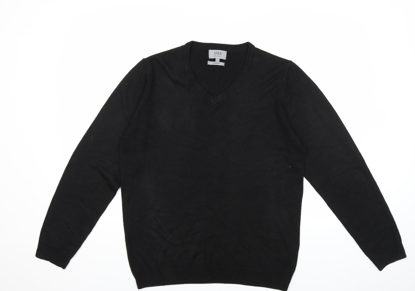 Marks and Spencer Mens Black  Knit Pullover Jumper Size L