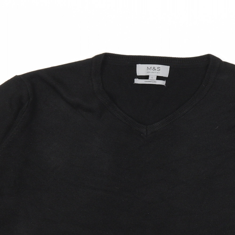 Marks and Spencer Mens Black  Knit Pullover Jumper Size L