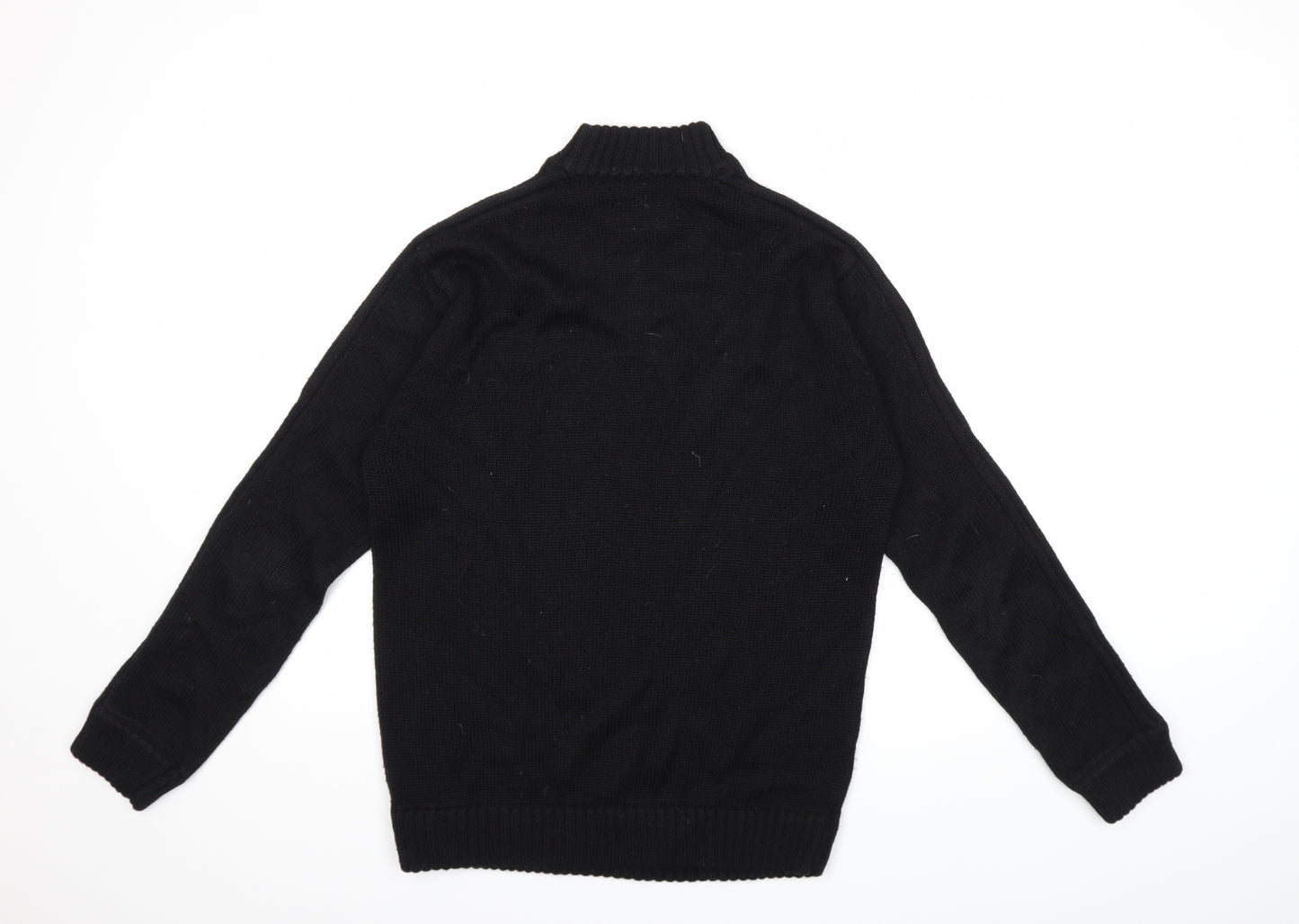 Oklley Mens Black  Knit Pullover Jumper Size M