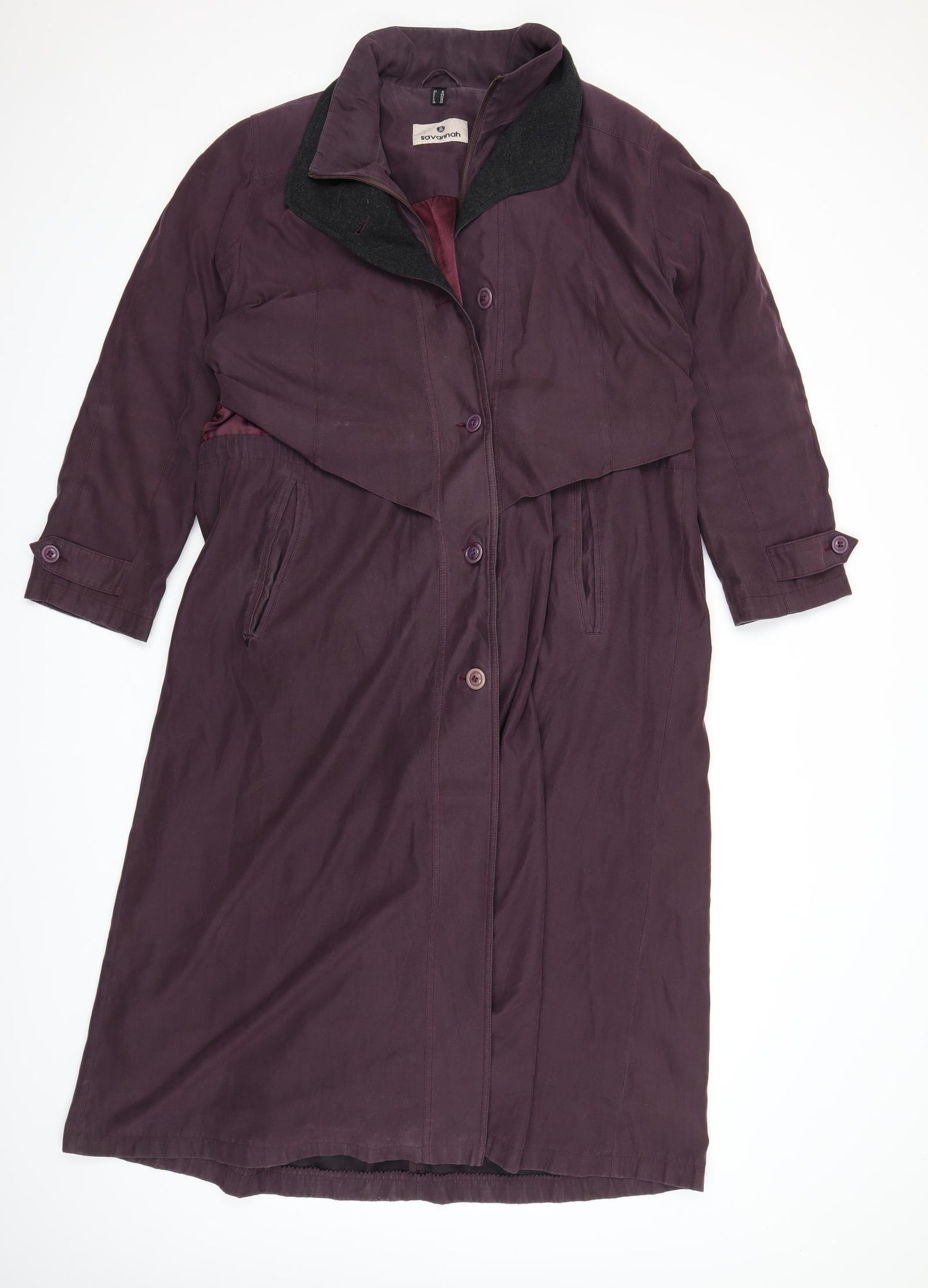 Savannah Womens Purple   Overcoat Coat Size 18