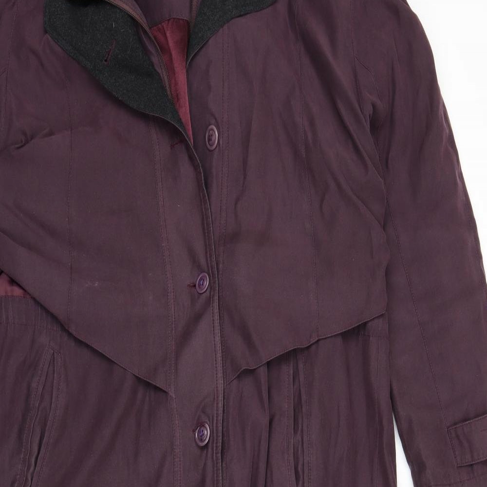 Savannah Womens Purple   Overcoat Coat Size 18
