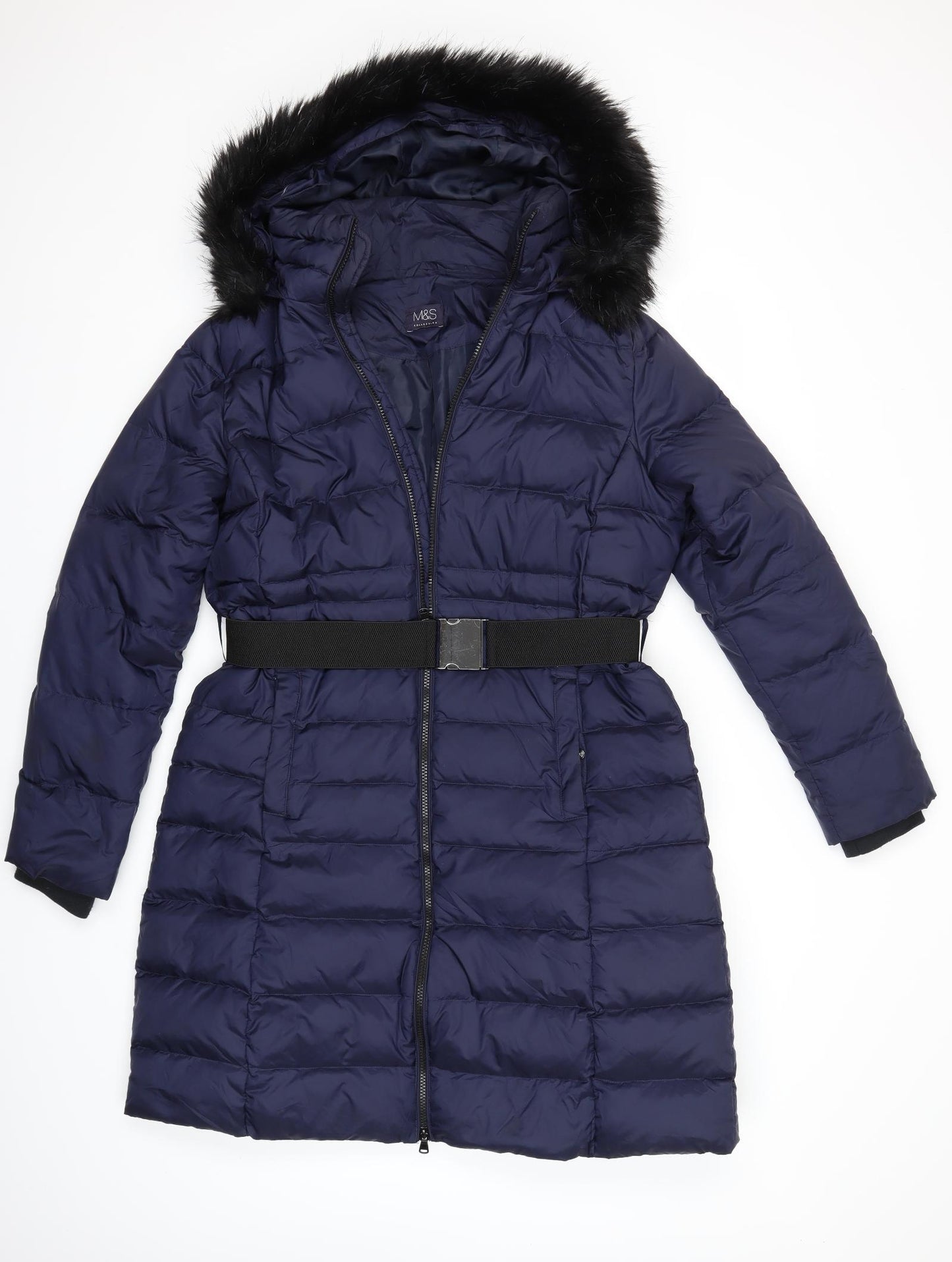 Marks and Spencer Womens Blue   Puffer Jacket Coat Size 16