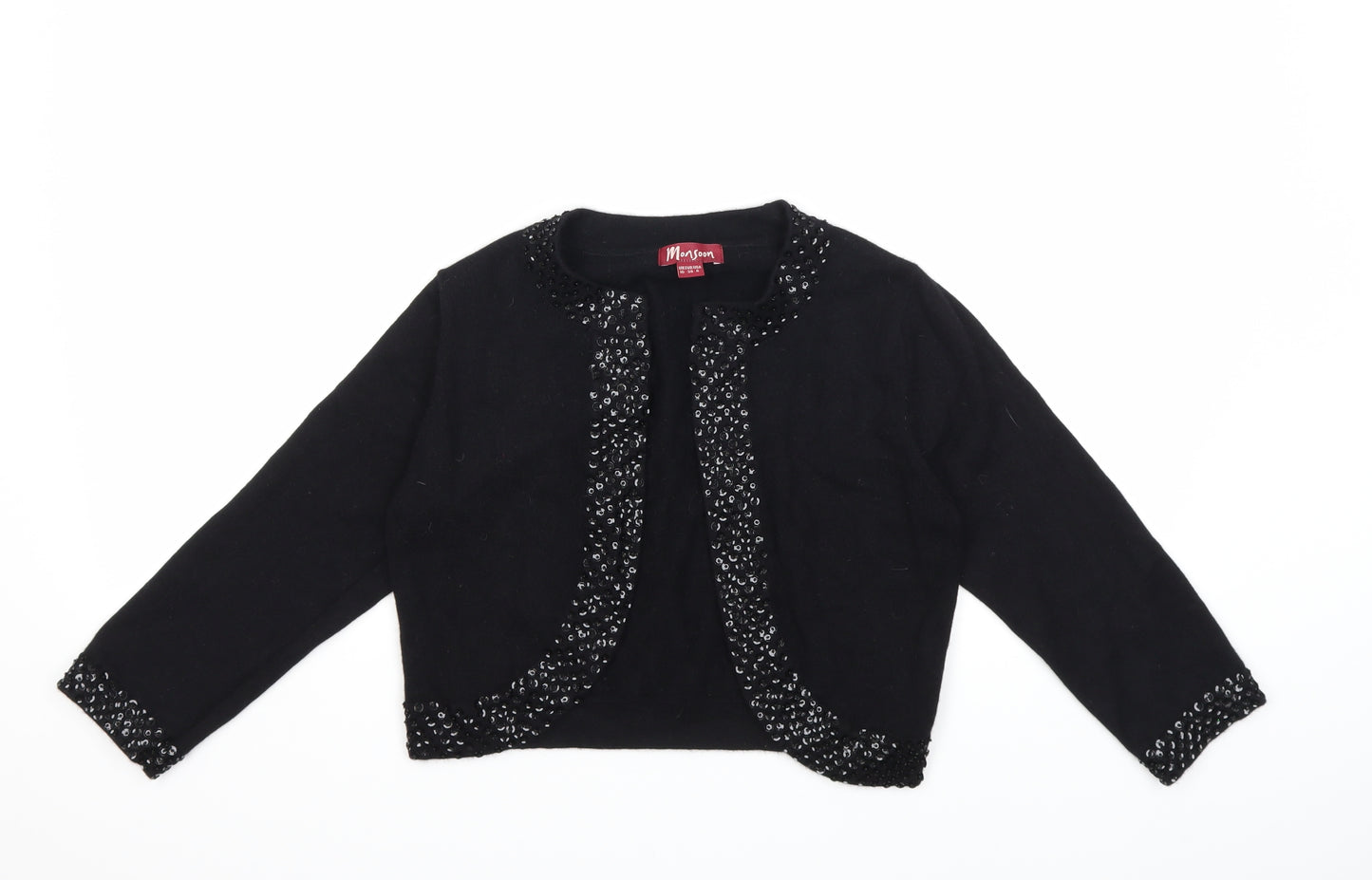 Monsoon Womens Black  Knit Cardigan Jumper Size 10