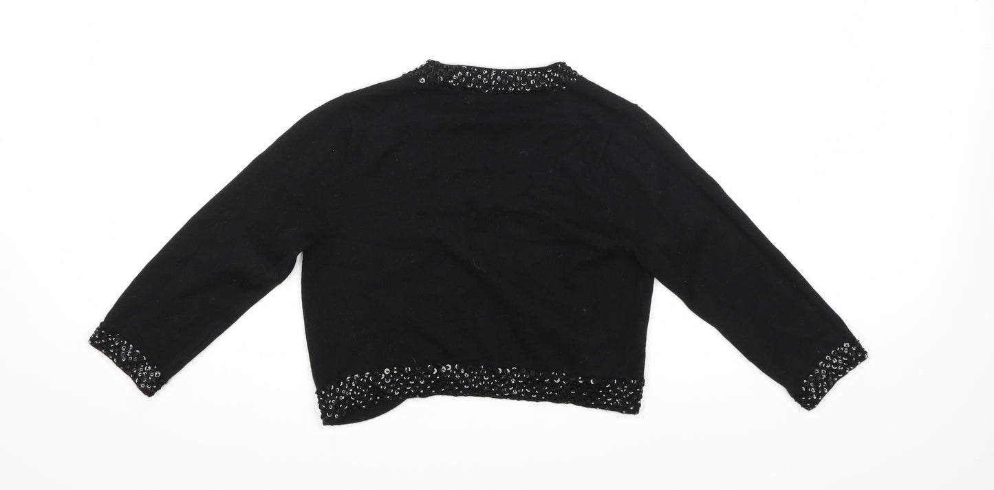 Monsoon Womens Black  Knit Cardigan Jumper Size 10