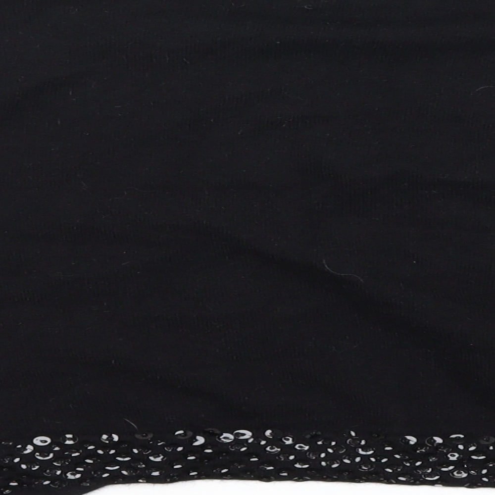 Monsoon Womens Black  Knit Cardigan Jumper Size 10
