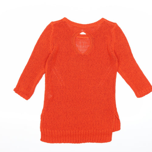 F&F Womens Orange  Knit Pullover Jumper Size 10