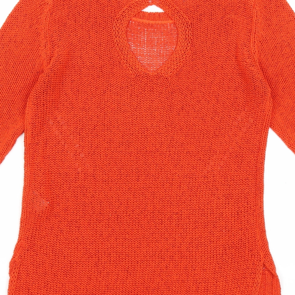 F&F Womens Orange  Knit Pullover Jumper Size 10