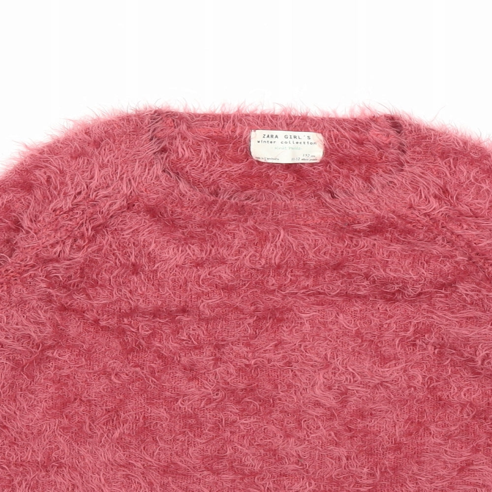 Zara Girls Pink   Pullover Jumper Size 11-12 Years