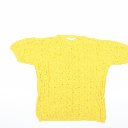 Mango Girls Yellow  Knit Pullover Jumper Size 9-10 Years