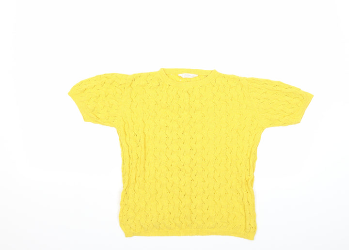 Mango Girls Yellow  Knit Pullover Jumper Size 9-10 Years