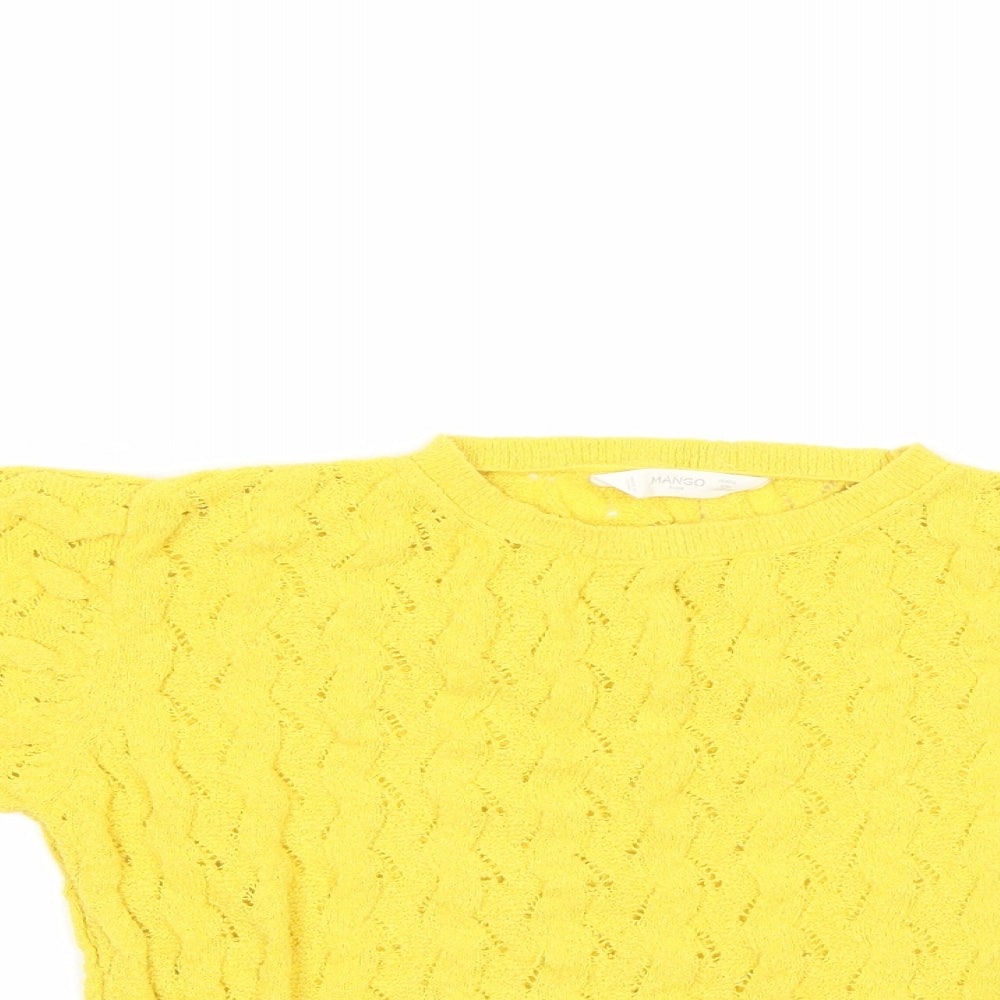 Mango Girls Yellow  Knit Pullover Jumper Size 9-10 Years