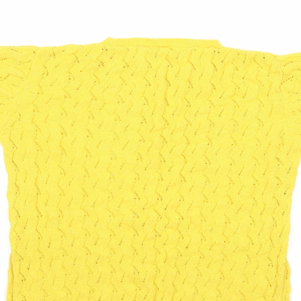 Mango Girls Yellow  Knit Pullover Jumper Size 9-10 Years
