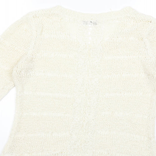 F&F Womens White  Knit Pullover Jumper Size 12