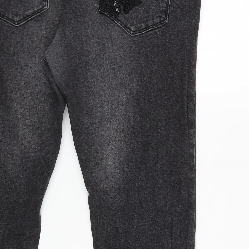 New Look Womens Grey  Denim Flared Jeans Size 20 L30 in