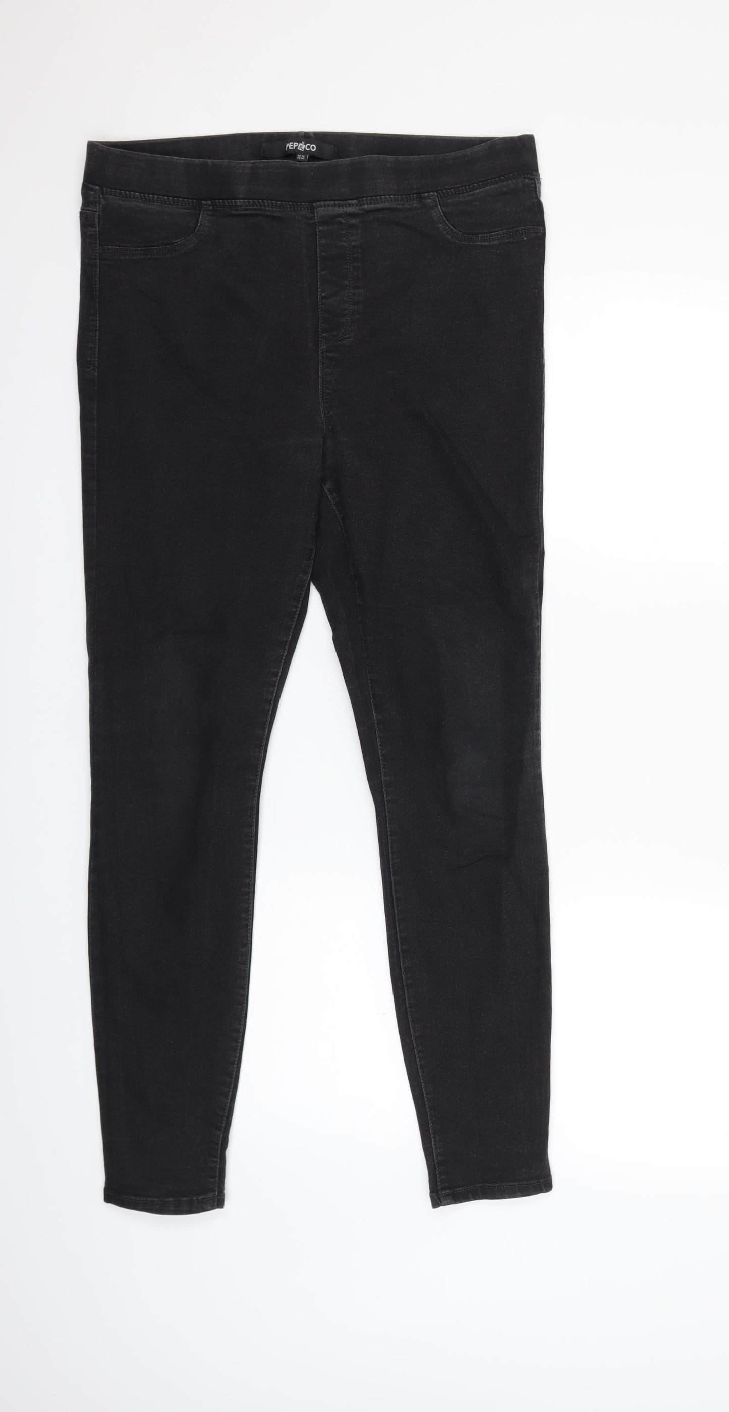 pep&co Womens Black  Denim Jegging Jeans Size 14 L28 in