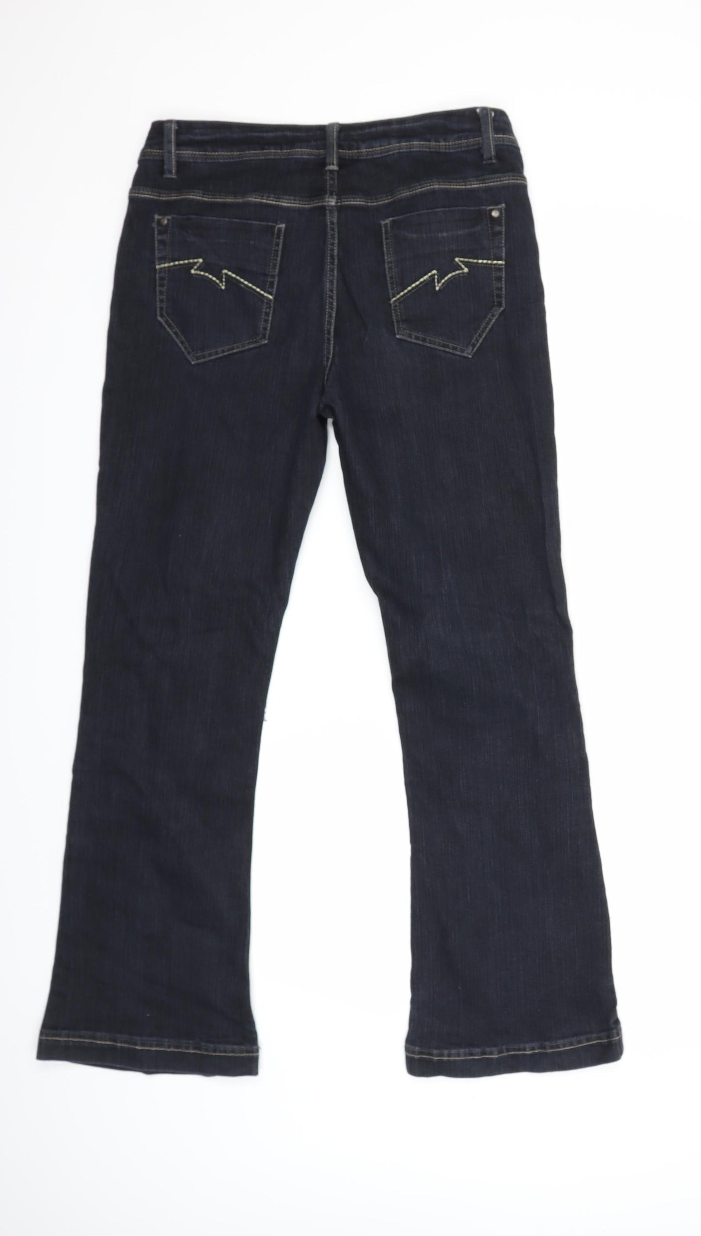 George Womens Black  Denim Flared Jeans Size 12 L29 in