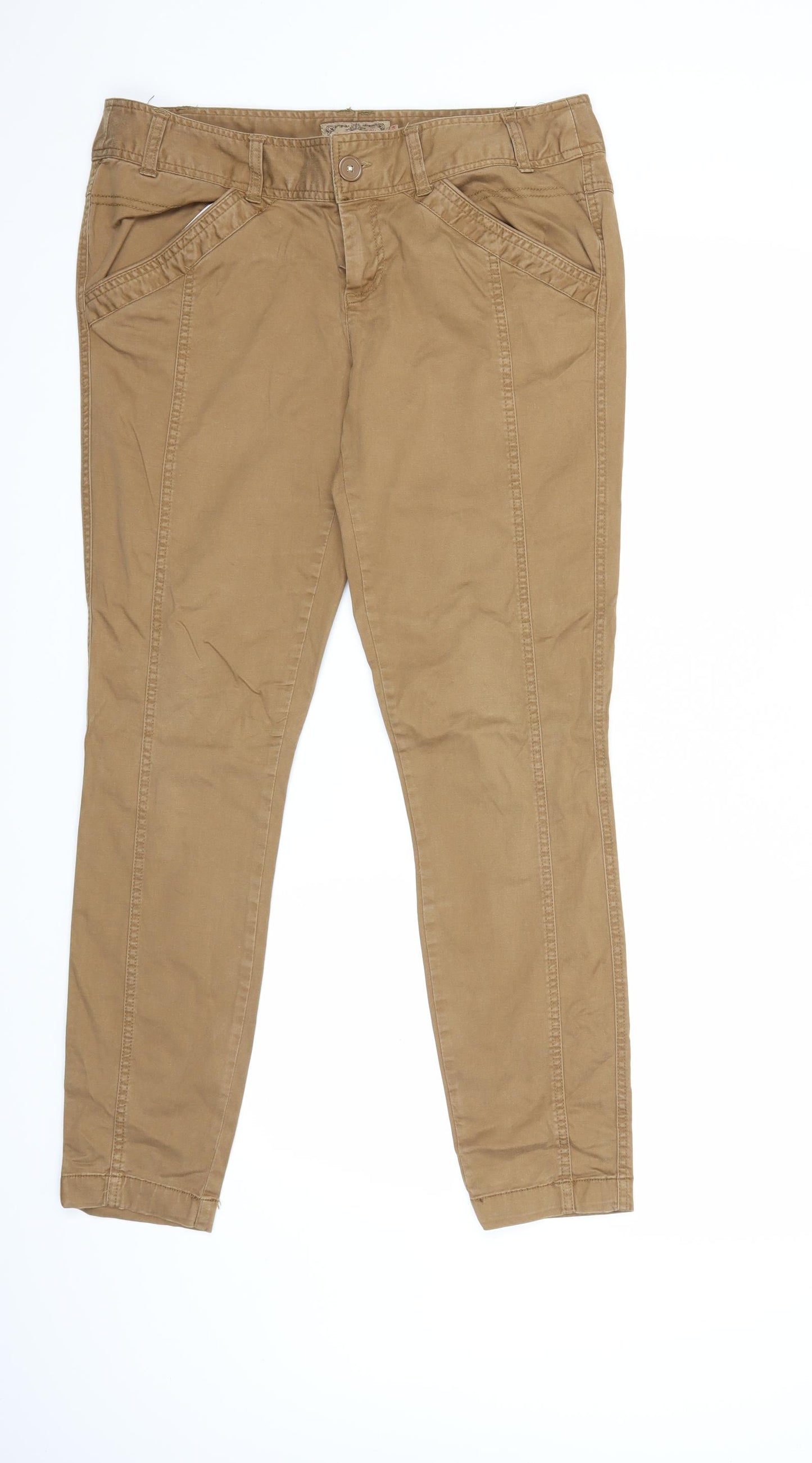 New Look Womens Brown   Chino Trousers Size 14 L28 in