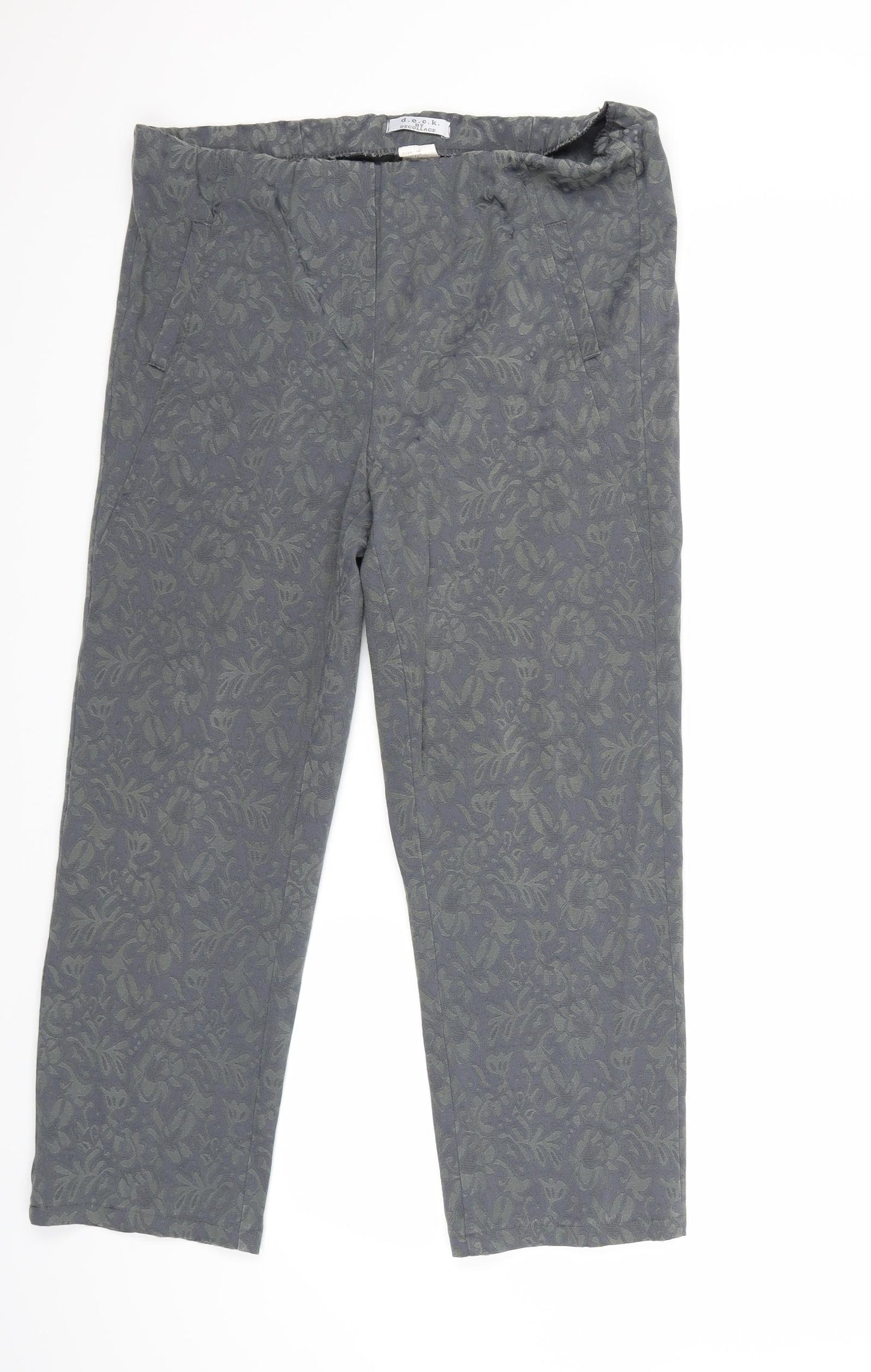 D.E.C.K Womens Green Floral  Trousers  Size L L25 in
