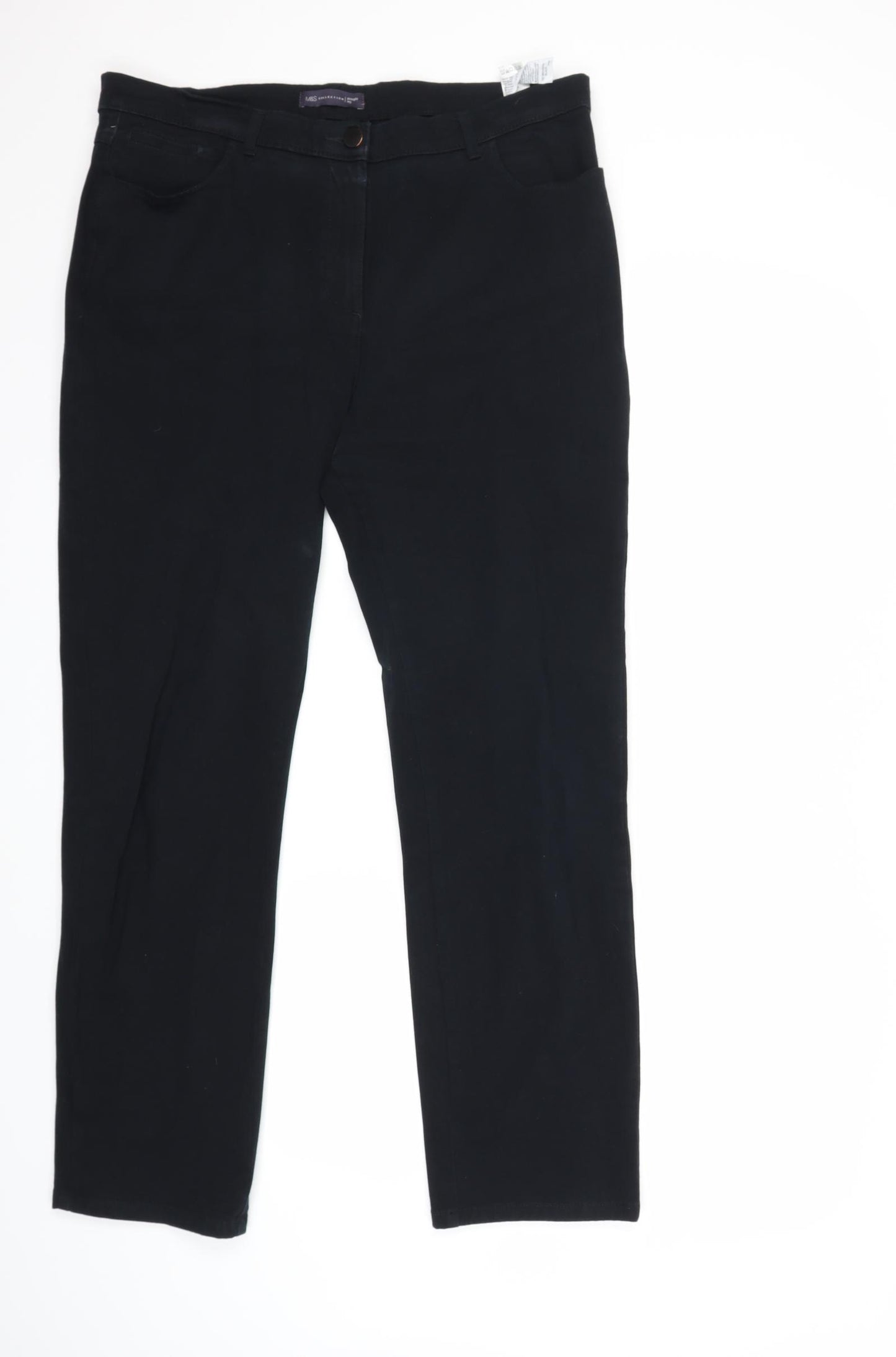 Marks and Spencer Womens Black  Denim Straight Jeans Size 20 L28 in