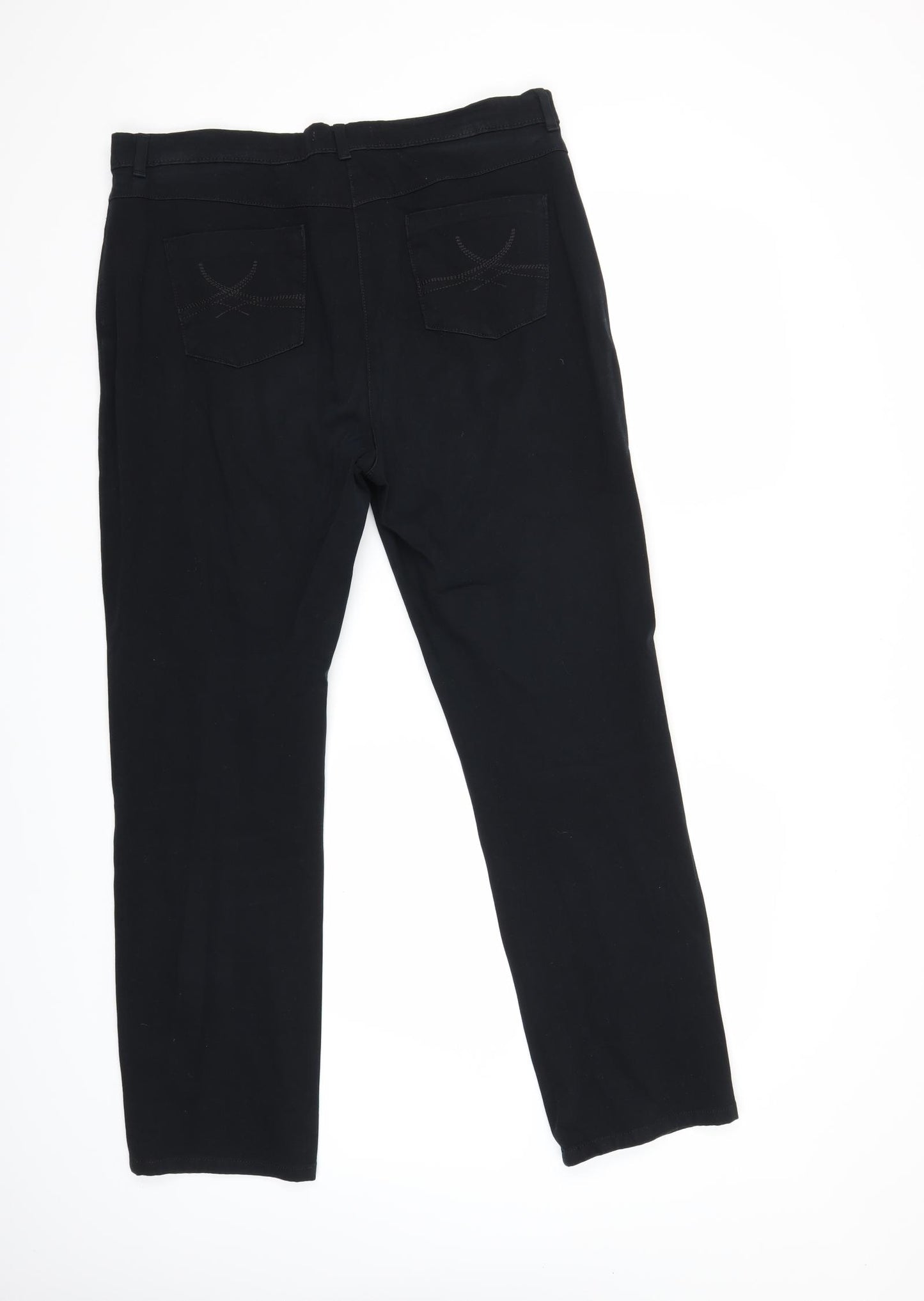 Marks and Spencer Womens Black  Denim Straight Jeans Size 20 L28 in
