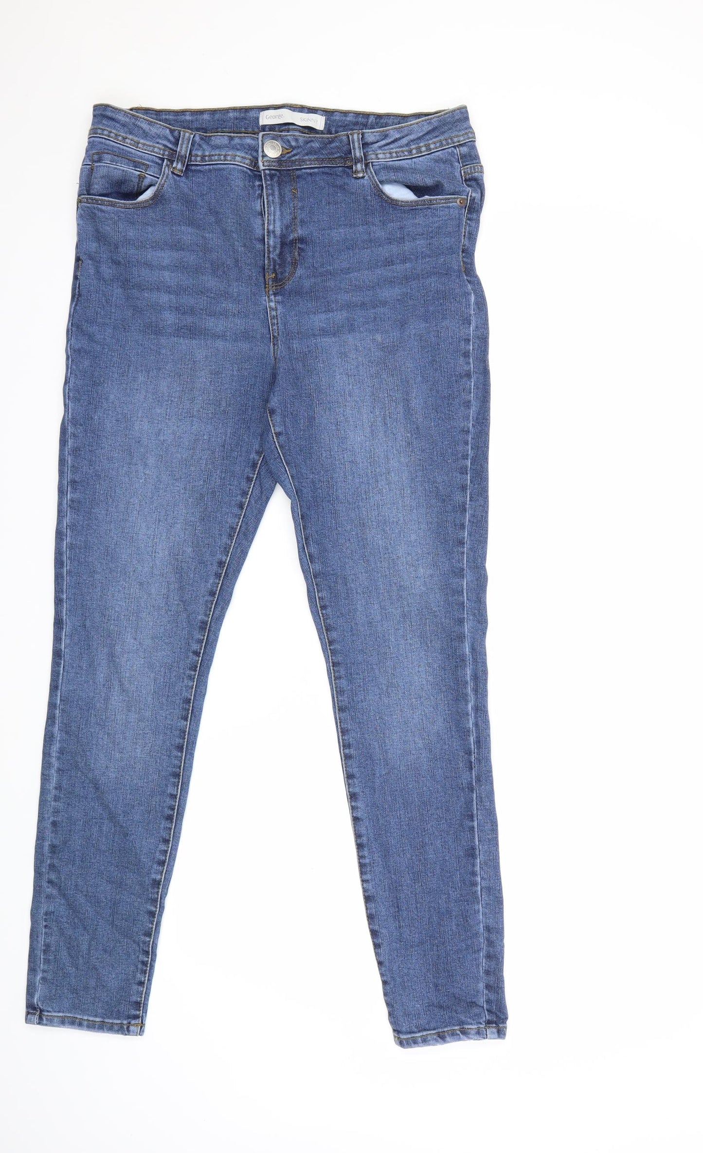 George Womens Blue  Denim Skinny Jeans Size 14 L29 in