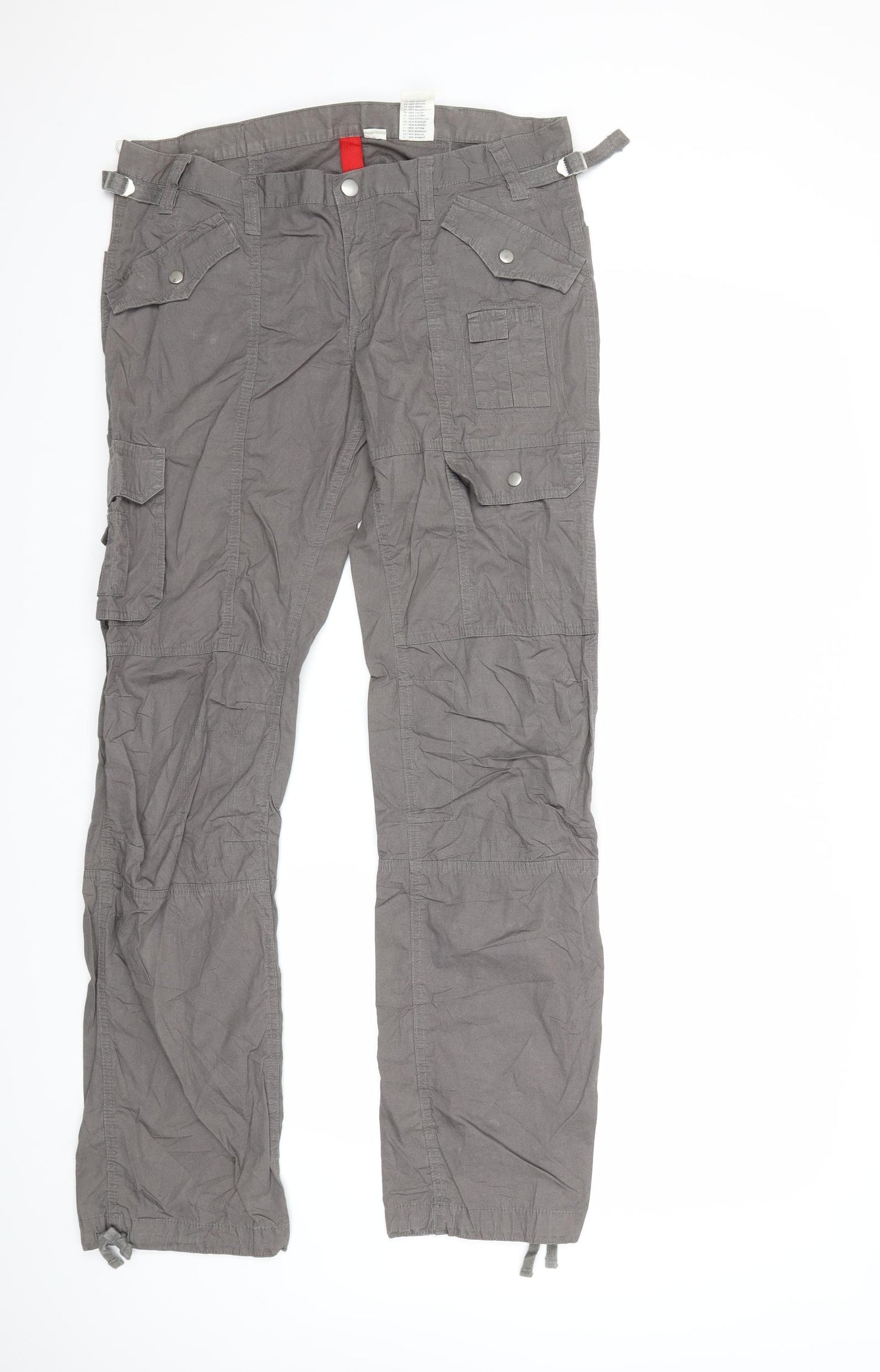 H&M Womens Grey   Trousers  Size 14 L33 in