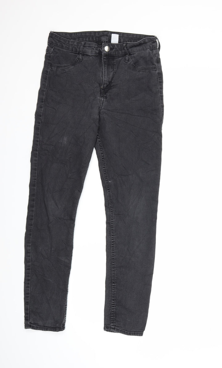 H&M Womens Black  Denim Skinny Jeans Size 30 in L28 in
