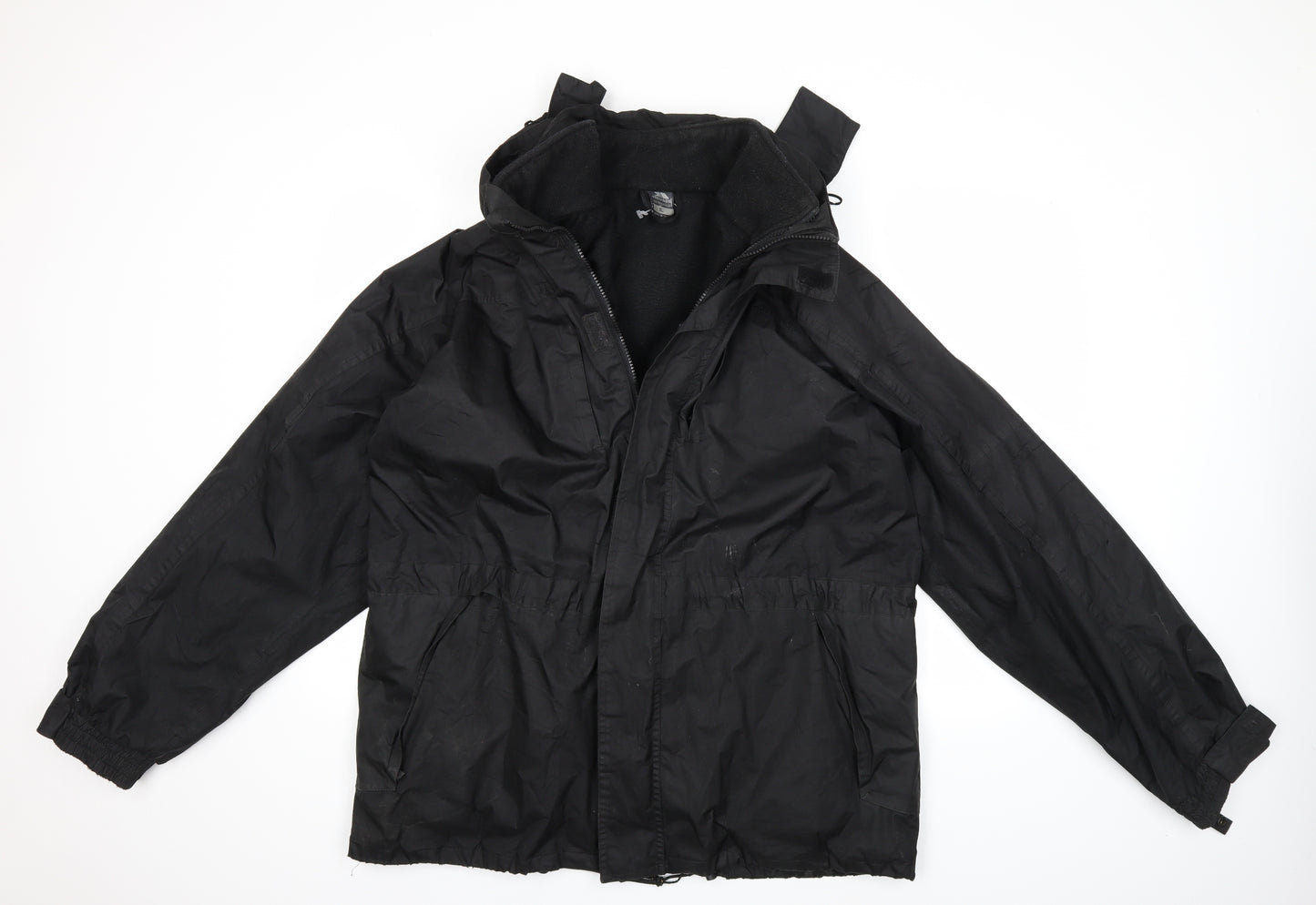 Trespass Mens Black  Rayon Rain Coat Coat Size XL