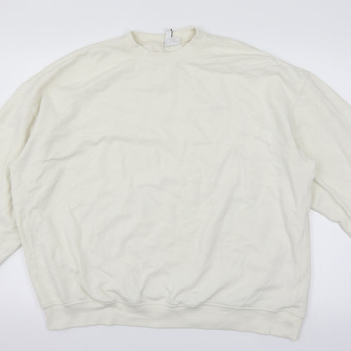 H&M Womens White   Pullover Jumper Size M