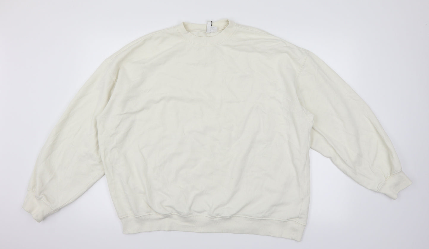 H&M Womens White   Pullover Jumper Size M