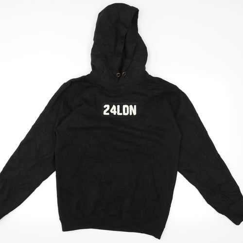 Twenty Four London Mens Black   Pullover Hoodie Size S