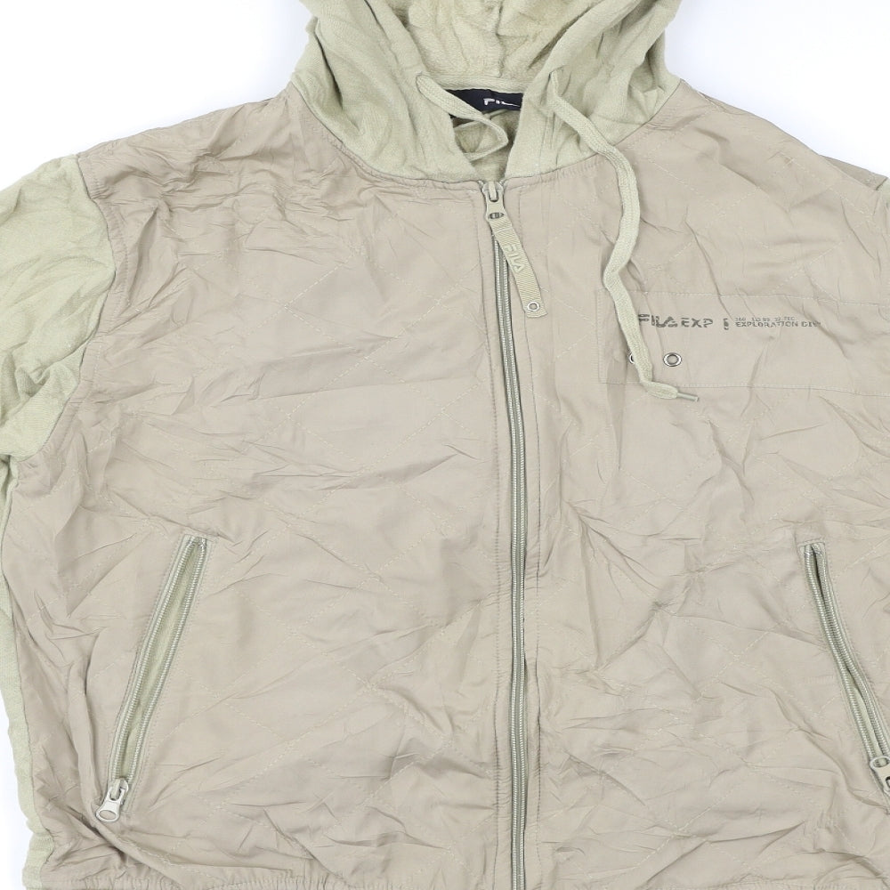 FILA Mens Beige   Full Zip Hoodie Size S