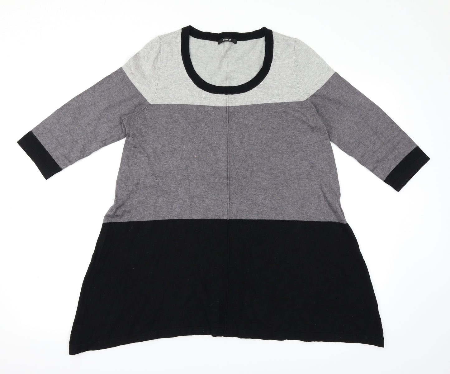 George Womens Multicoloured Colourblock  Basic T-Shirt Size 14