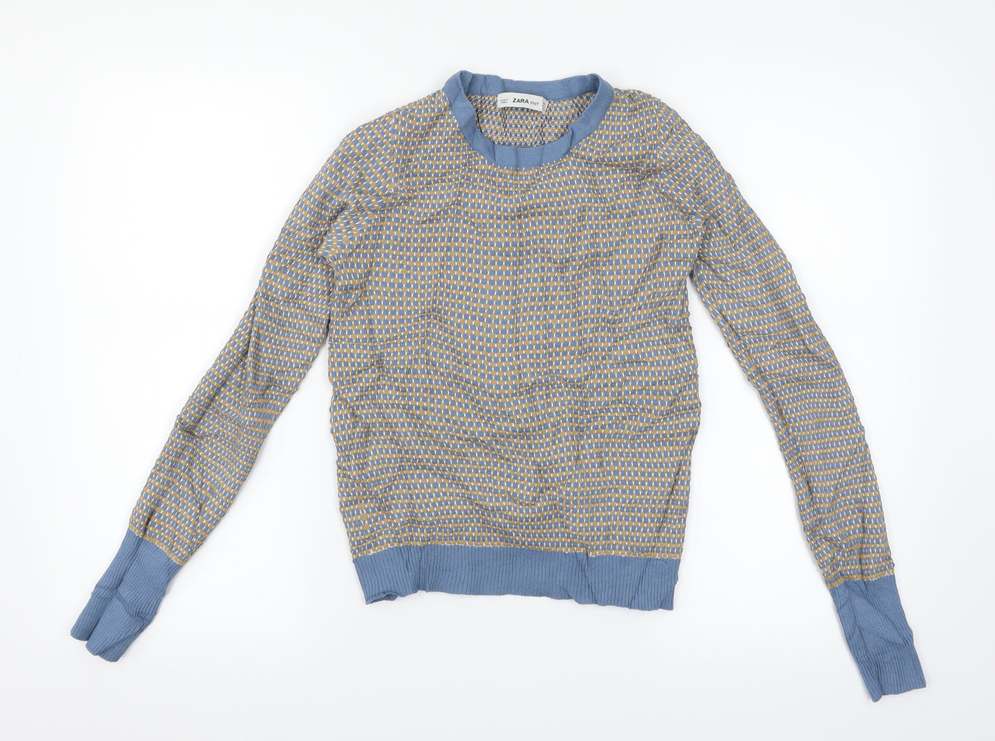 Zara Womens Multicoloured Geometric  Pullover Jumper Size 8